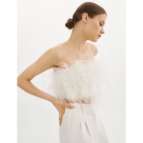LAMARQUE Zaina Top White Feathers - Picture 2 of 5